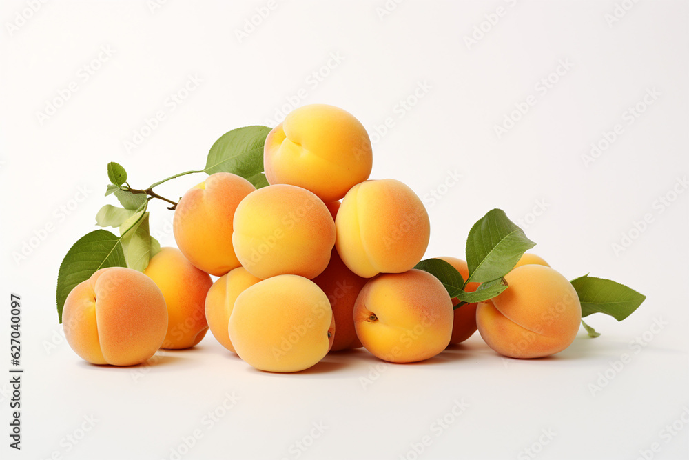 apricots on a white background apricots on a white background