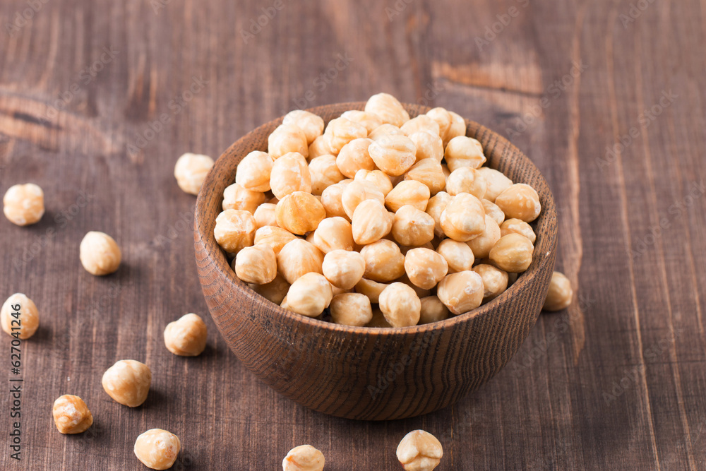 Organic hazelnuts in a bowl. Organic hazelnuts in a bowl.
