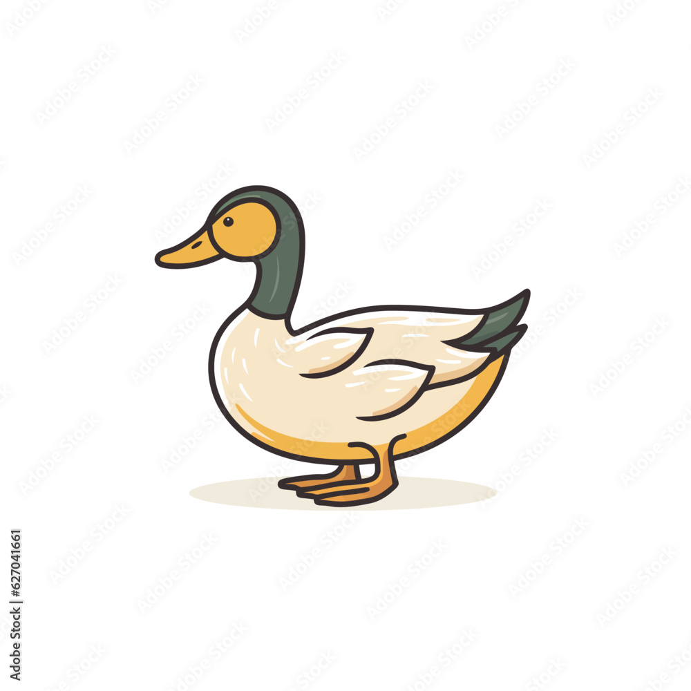 VECTOR ICON OF A DUCK FLAT DESIGN VECTOR ICON OF A DUCK FLAT DESIGN