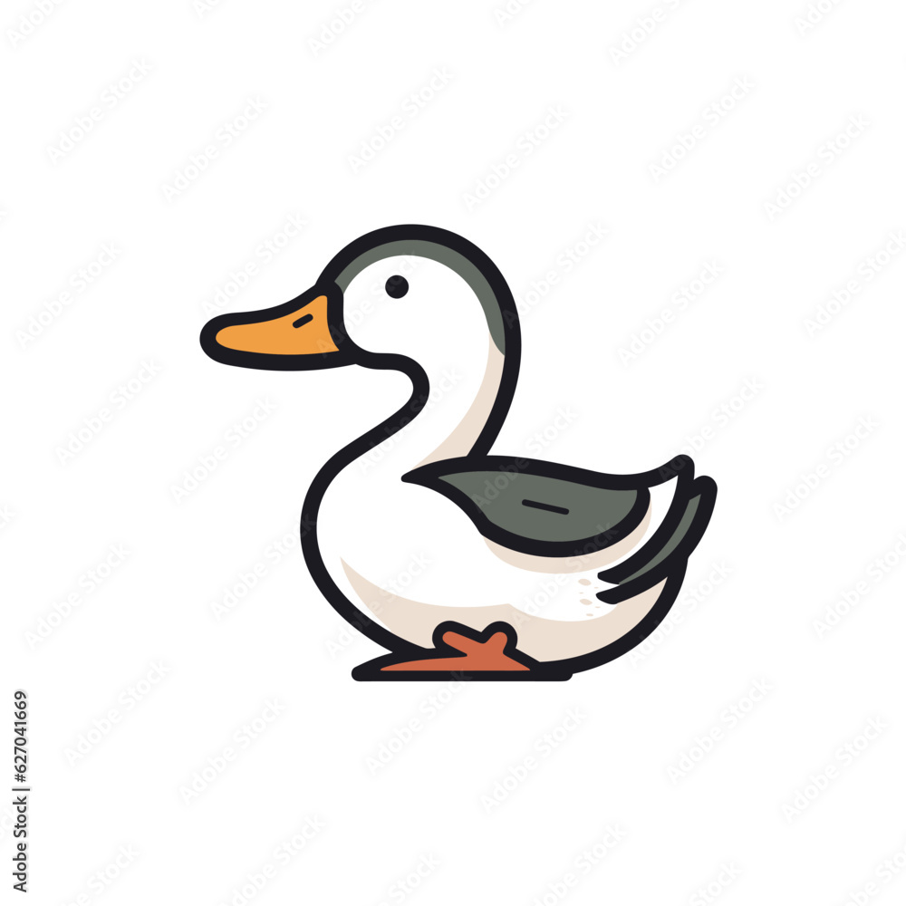 VECTOR ICON OF A DUCK FLAT DESIGN VECTOR ICON OF A DUCK FLAT DESIGN