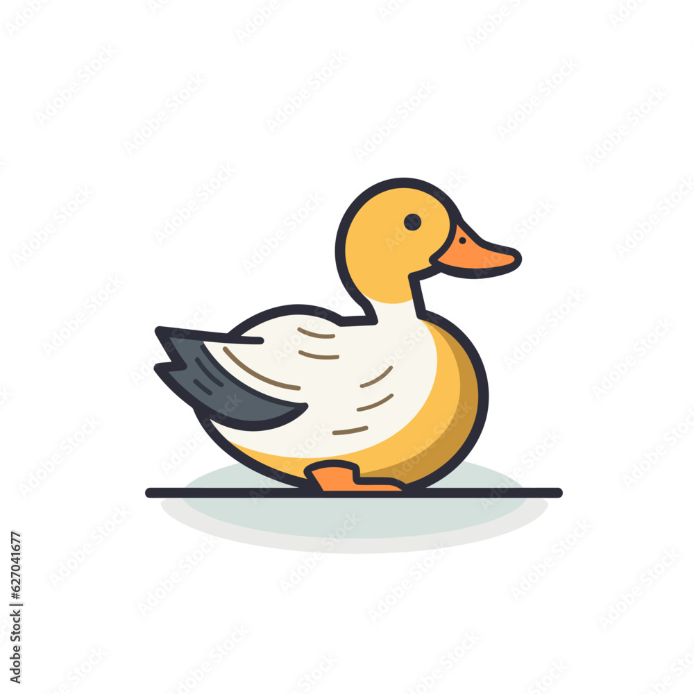 VECTOR ICON OF A DUCK FLAT DESIGN VECTOR ICON OF A DUCK FLAT DESIGN