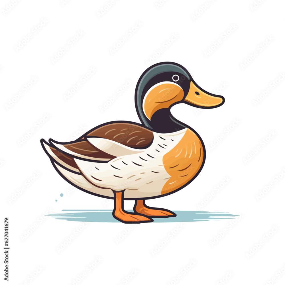 VECTOR ICON OF A DUCK FLAT DESIGN VECTOR ICON OF A DUCK FLAT DESIGN