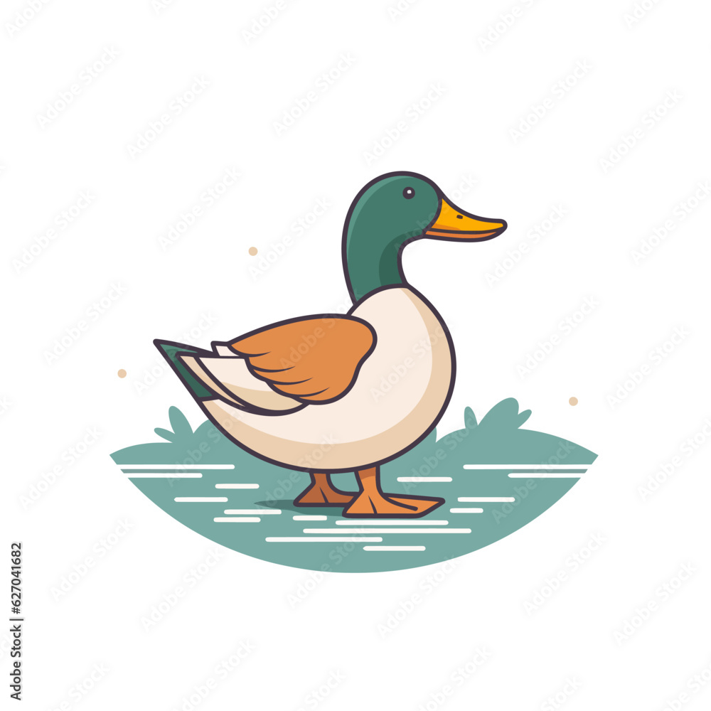Obraz premium VECTOR ICON OF A DUCK FLAT DESIGN