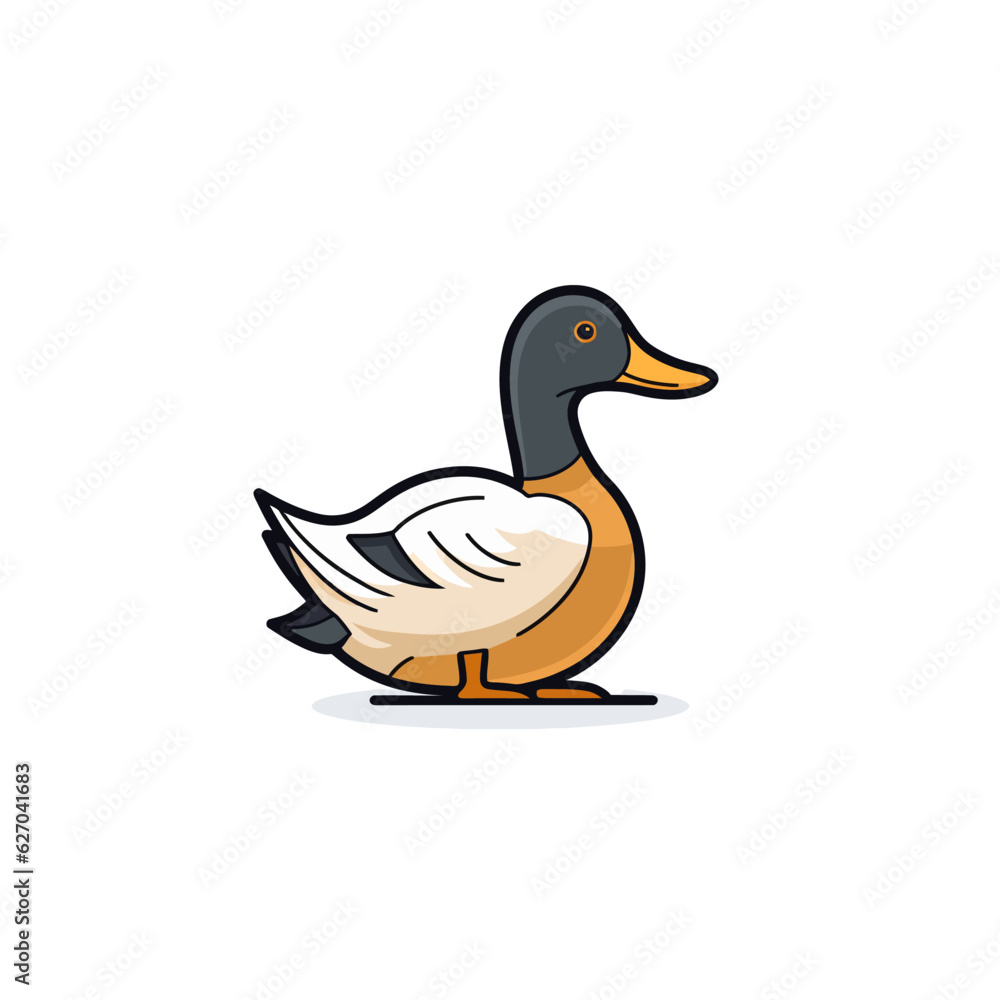 VECTOR ICON OF A DUCK FLAT DESIGN