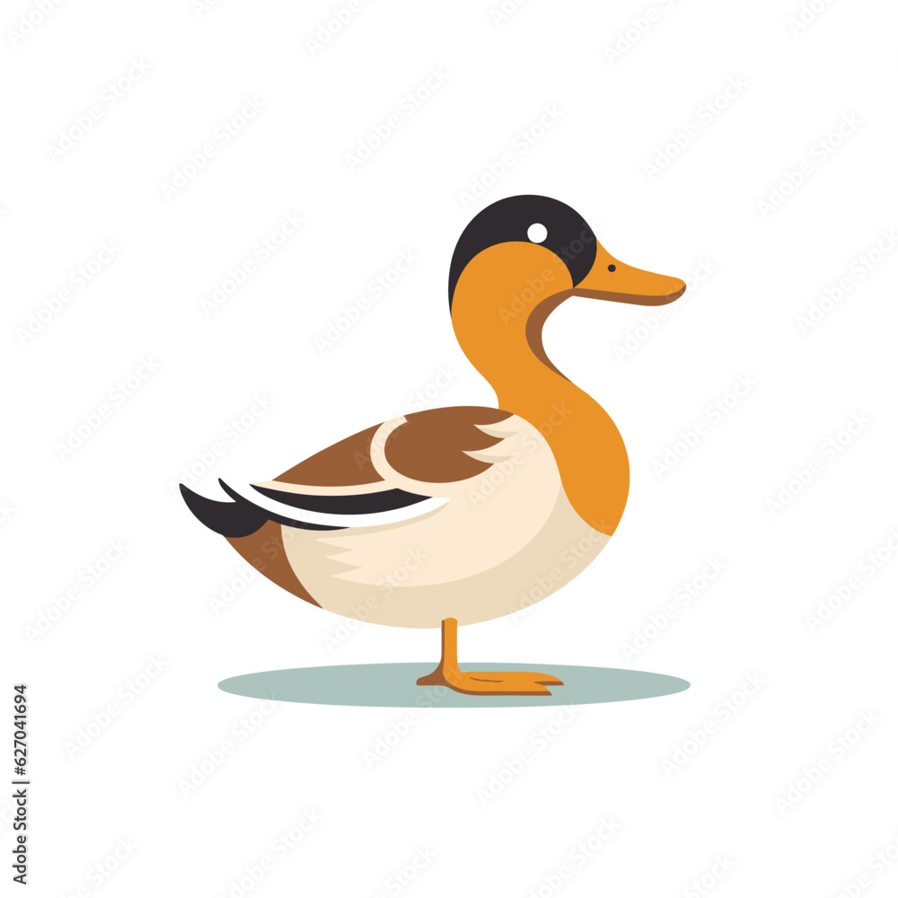 VECTOR ICON OF A DUCK FLAT DESIGN VECTOR ICON OF A DUCK FLAT DESIGN