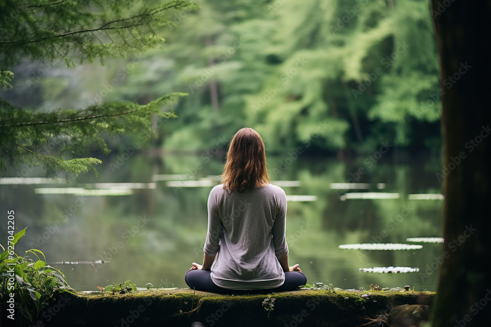 A person practicing mindfulness meditation in a serene natural setting.
A person practicing mindfulness meditation in a serene natural setting.