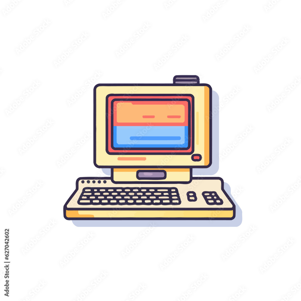 VECTOR ICON OF A COMPUTER LAPTOP FLAT DESIGN VECTOR ICON OF A COMPUTER LAPTOP FLAT DESIGN