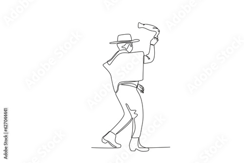 A man dances at Chile's independence day celebrations. Fiestas patrias chile