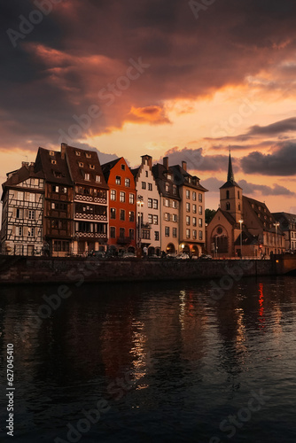 Strasbourg, France during the sunset