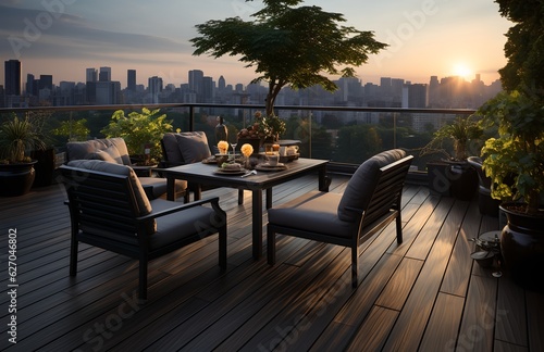 Cozy balcony, generative ai © progressman