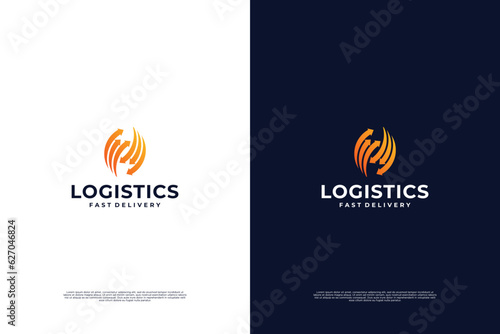 Modern delivery service logo design. Logistic logo innovation.