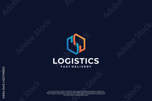 Logistic logo design. Creative delivery logo design.