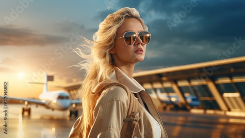 Young woman at airport, gen...
