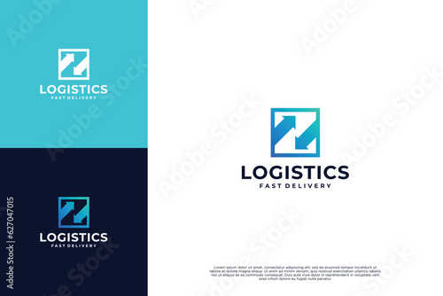 Logistic service logo design inspiration.