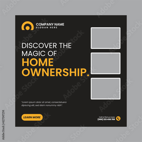 Real Estate Social Media Post Template, property, investment, home, dream, opportunity, market, listings, buyers, sellers, agents, mortgage