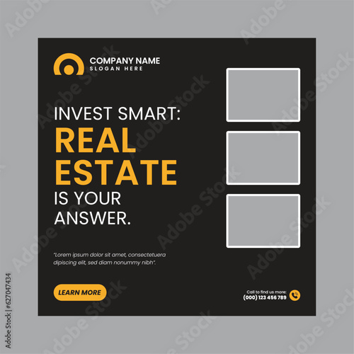 Real Estate Social Media Post Template, property, investment, home, dream, opportunity, market, listings, buyers, sellers, agents, mortgage