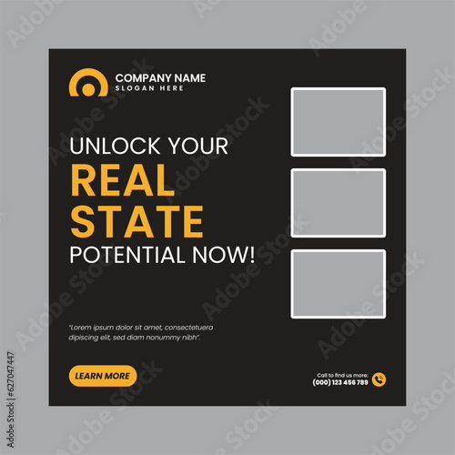 Real Estate Social Media Post Template, property, investment, home, dream, opportunity, market, listings, buyers, sellers, agents, mortgage
