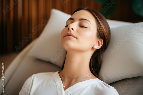 A person practicing progressive muscle relaxation to ease tension. 