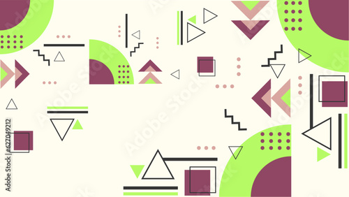 modern abstract frame for background with geometri memphis design
