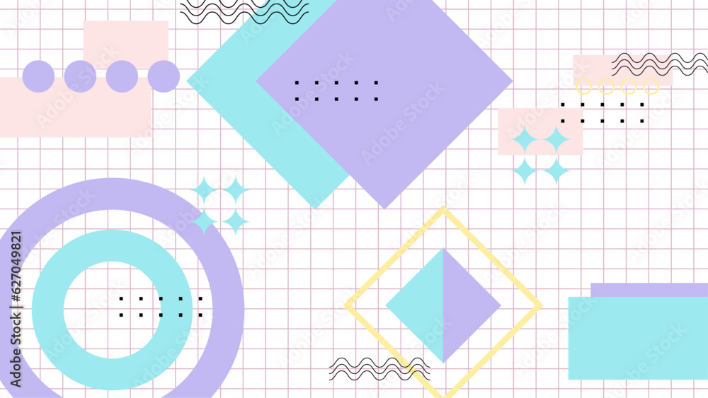 Abstract seamless pattern 80s 90s with geometric shapes in the Memphis style. Vector retro hipster print Abstract seamless pattern 80s 90s with geometric shapes in the Memphis style. Vector retro hipster print