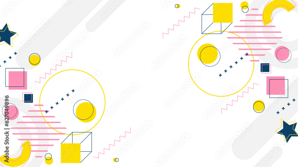 Fototapeta premium Seamless vector pattern in memphis style.