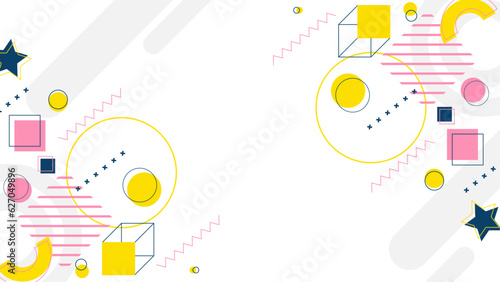Seamless vector pattern in memphis style.