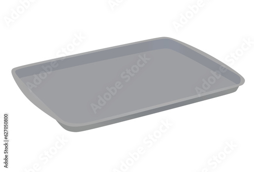 Grey serving tray plate. vector