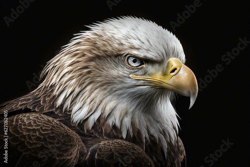 A single eagle with no background. Generative AI