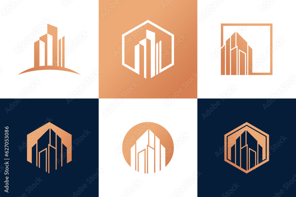 Building logo design vector collection with unique element idea