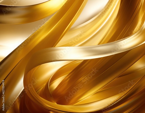 Flowing sheet of gold forming an abstract shape. Rich  investment concept. AI generated image