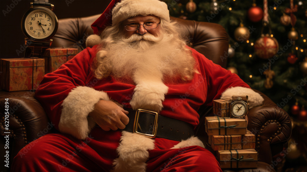 santa claus with christmas gift