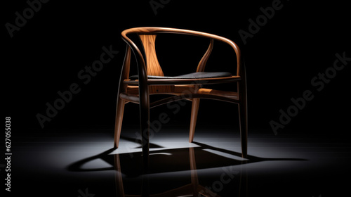 Sleek Modern Chair in an Elegant Dark Background. Generative AI