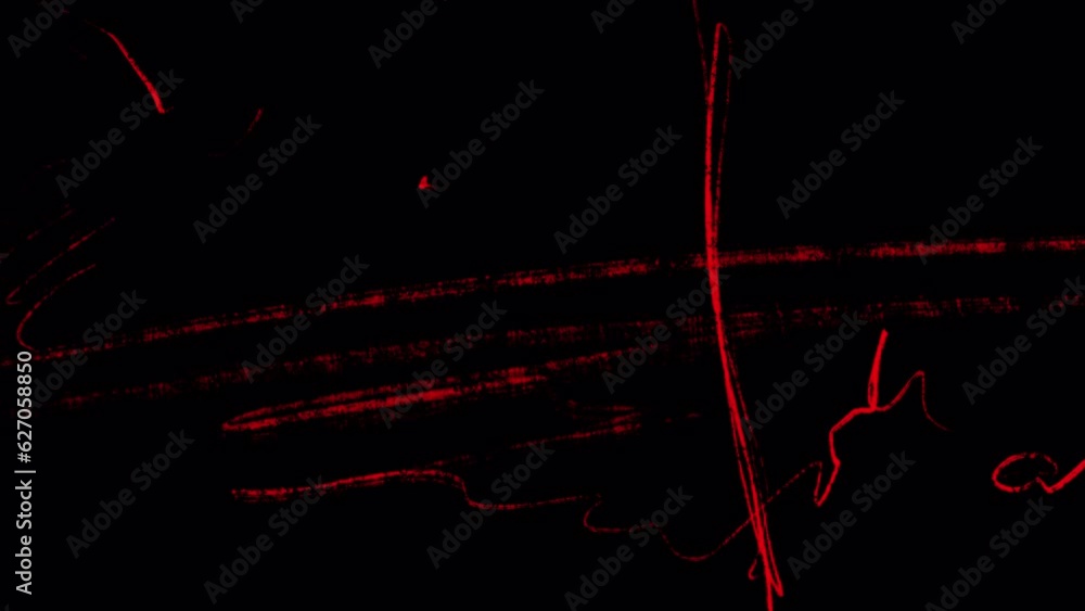 Scuff Camera Effects Red grungy scuff and sketch effect on black screen. Stock art video in ...