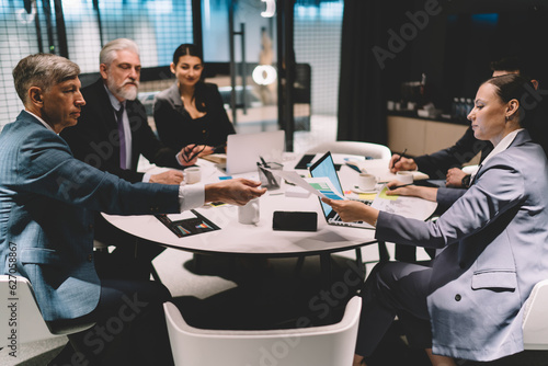 Group of businesspeople having conference in office