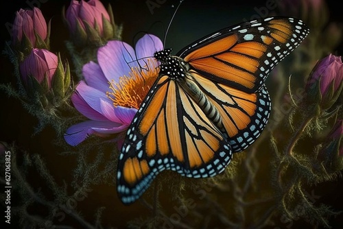 Majestic flower monarch. Generative AI