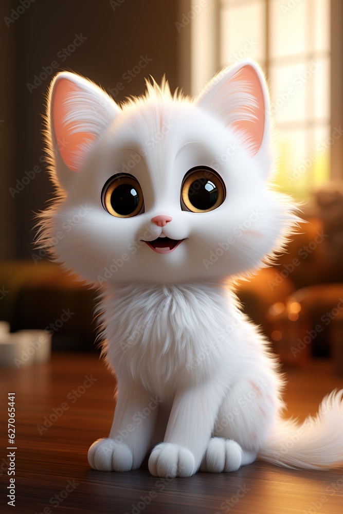 cute kitten 3d character