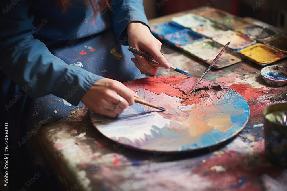 Obraz premium A person using expressive arts therapy to process trauma. 