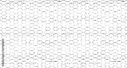 Rough, irregular texture composed of monochrome geometric elements. Overlay distressed grunge background. Abstract vector illustration. Isolated on white background. EPS10