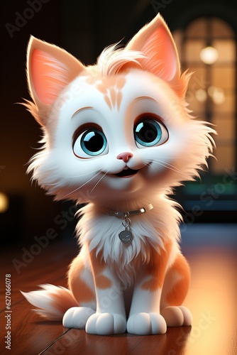 cute little animation kitten 