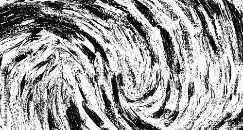 Swirled and curled stripes and brush strokes texture. Marble or acrylic atrwork imitation. Cool and swirly background. Abstract vector illustration. Black isolated on white. EPS10 
