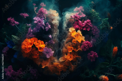 Lungs from flowers. Generative AI