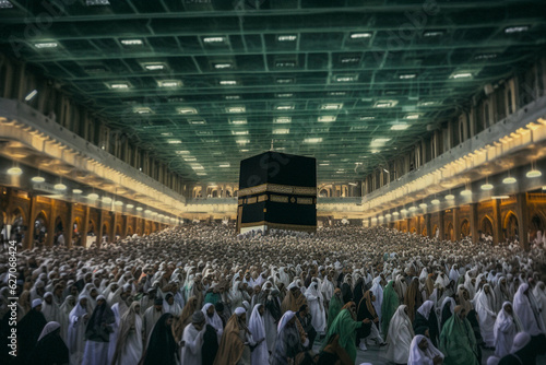 Muslims in Mecca. Generative AI