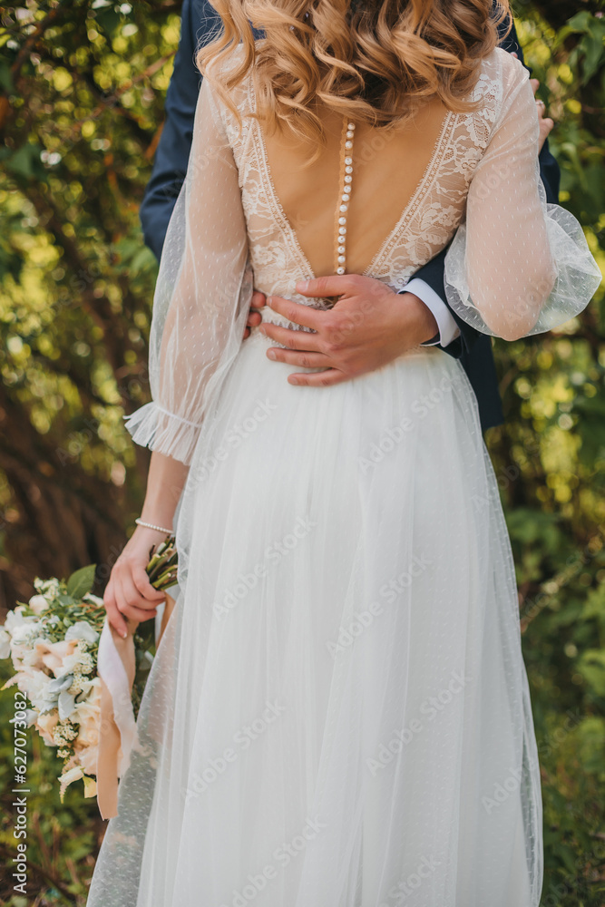 Bride and groom's hands with wedding rings Bride and groom's hands with wedding rings