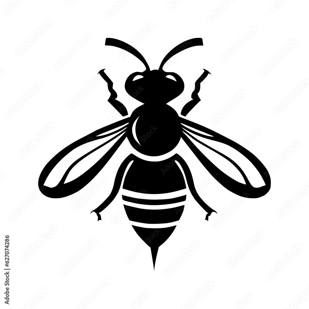 Professional black and white bee logo, suitable for a variety of industries. Minimalistic aesthetic, isolated on a white background. modern and elegant logo Silhouette of a wasp Professional black and white bee logo, suitable for a variety of industries. Minimalistic aesthetic, isolated on a white background. modern and elegant logo Silhouette of a wasp