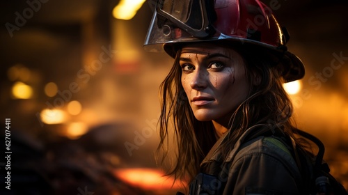 portrait of a female firefighter © Nica
