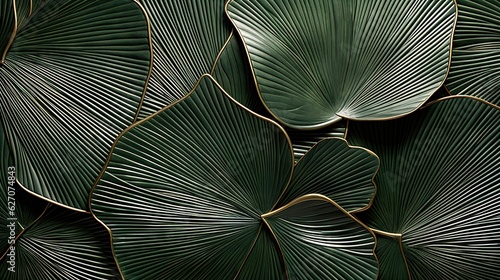  a close up of a large green plant with large leaves. generative ai