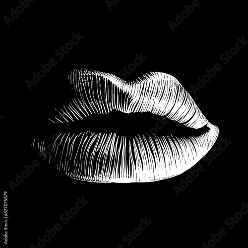 lips on black