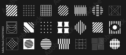 Retro Bauhaus abstract geometric shapes collection