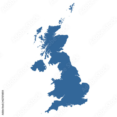 Map and borders of United Kingdom