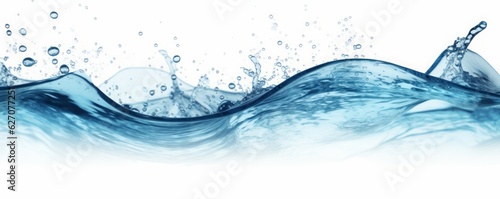 Blue Waterline, Calm and Gentle Abstract wave of water on a White Background
